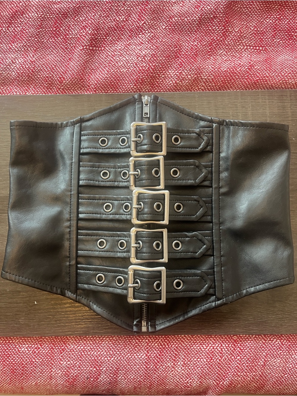 Lip Service Black corset with Silver Buckle Straps